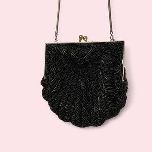Elegant Black Beaded Clutch